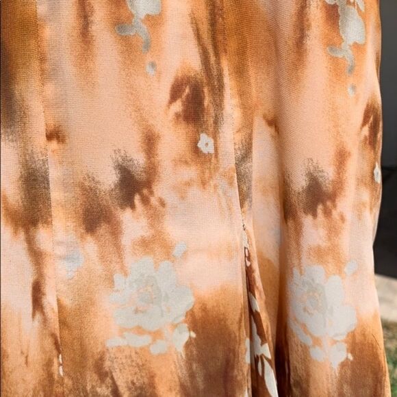 Ombre Floral Neutral Tone A Line Skirt Size 4 A16 - Picture 7 of 8